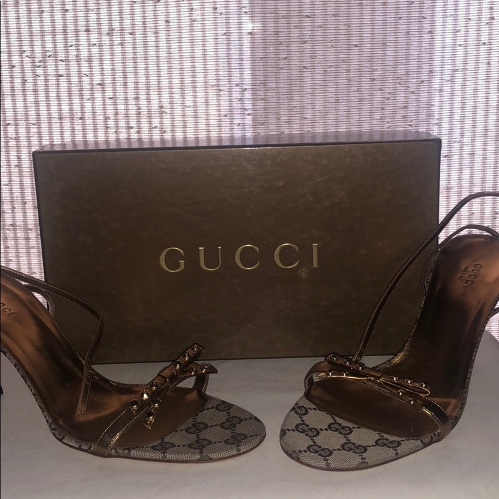 Gucci Stap Sandals- Brown size 9B